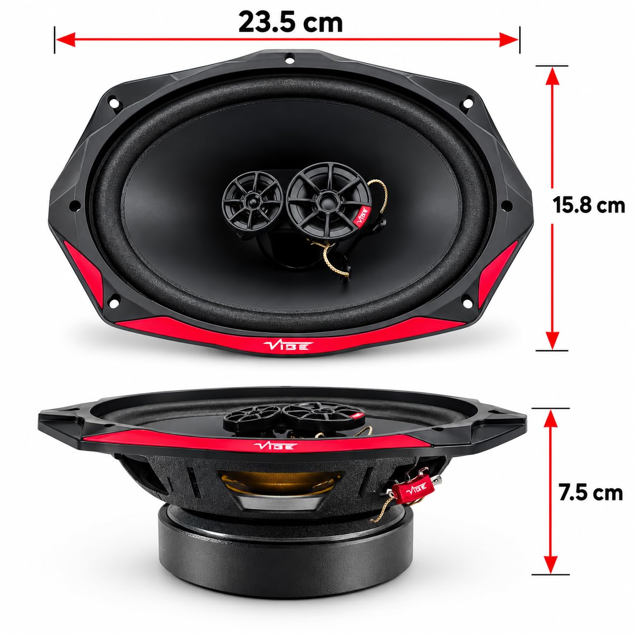Vibe Audio Slick 6” x 9” Triaxial Speaker - 160/480 W (RMS/MAX
